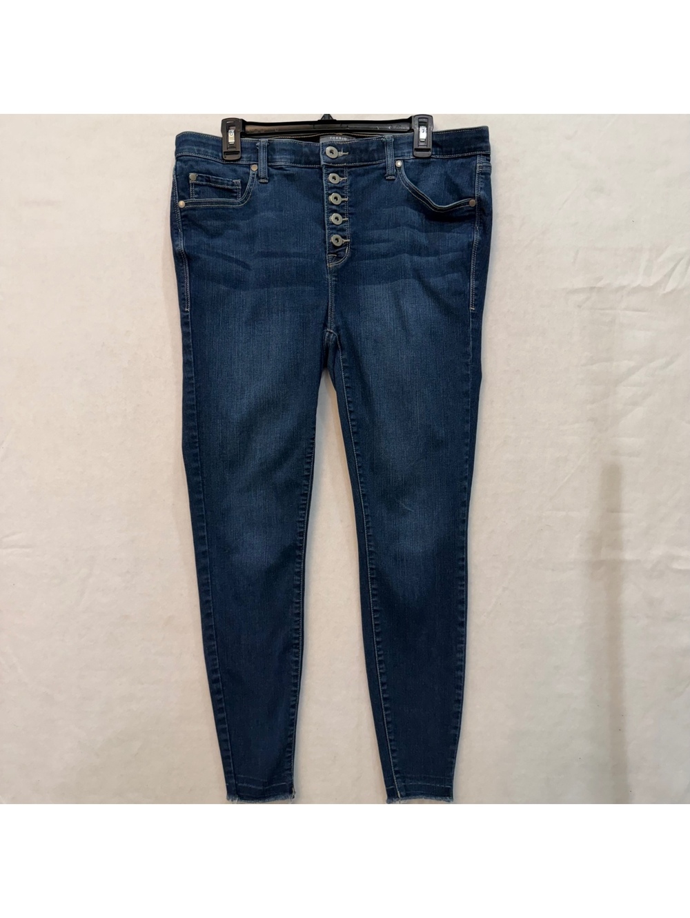 Torrid Sky High Skinny Jeans Women's 14 T Meas. 36x27.25 Dark Denim 5 Button Fly